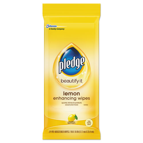 Lemon Scent Wet Wipes, Cloth, 7 X 10, White, 24/pack