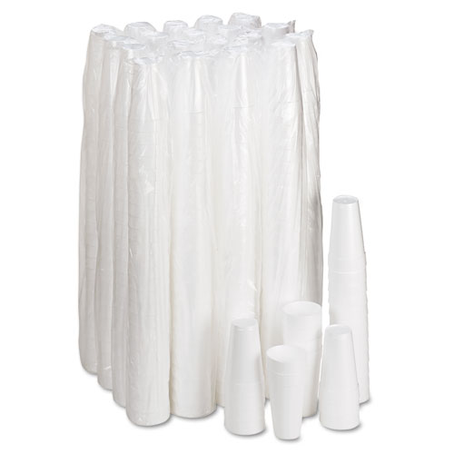 Image of Foam Drink Cups, 20 oz, White, 500/Carton