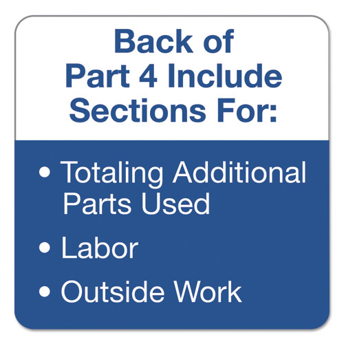 Auto Repair Four-Part Order Form, Four-Part Carbonless, 11 x 8.5, 50 Forms Total