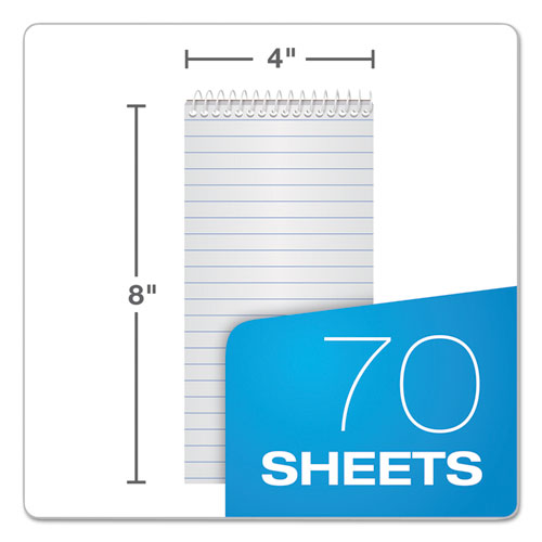 Reporter’s Notebook, Wide/Legal Rule, White Cover, 4 x 8, 70 Sheets, 12/Pack