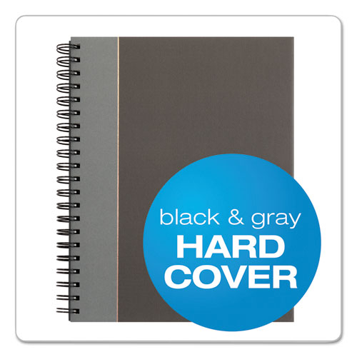 Royale Wirebound Business Notebook, College, Black/Gray, 10.5 x 8, 96 Sheets