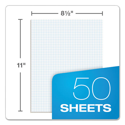 Quadrille Pads, 5 sq/in Quadrille Rule, 8.5 x 11, White, 50 Sheets