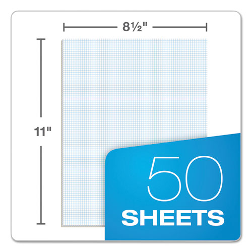 Quadrille Pads, 8 sq/in Quadrille Rule, 8.5 x 11, White, 50 Sheets
