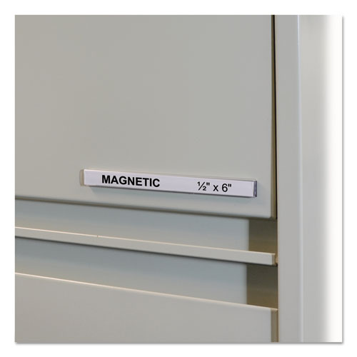 HOL-DEX Magnetic Shelf/Bin Label Holders, Side Load, 1/2" x 6", Clear, 10/Box | by Plexsupply