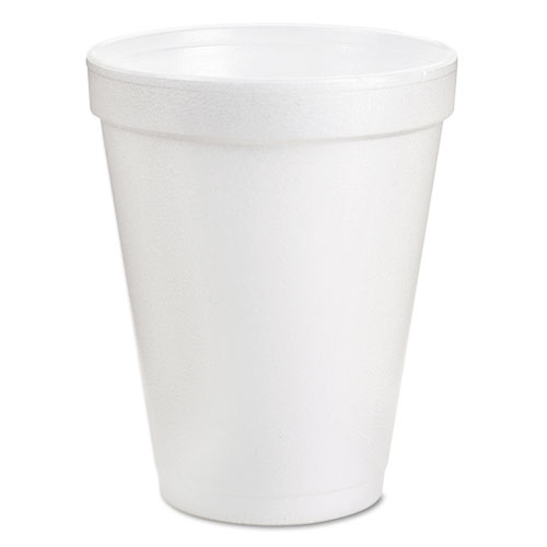 Foam Drink Cups, 8 oz, White, 25/Bag, 40 Bags/Carton