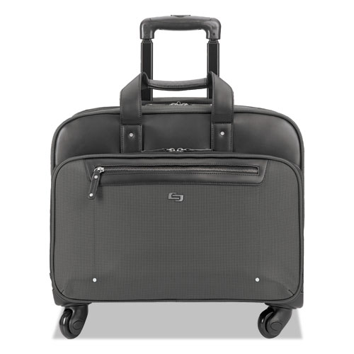 Solo Gramercy Rolling Case, 10.25" x 15.62" x 15.62", Polyester, Gray