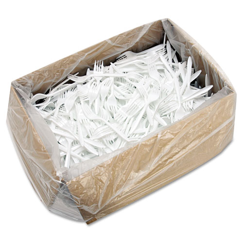 Image of Dart® Style Setter Mediumweight Plastic Forks, White, 1000/Carton