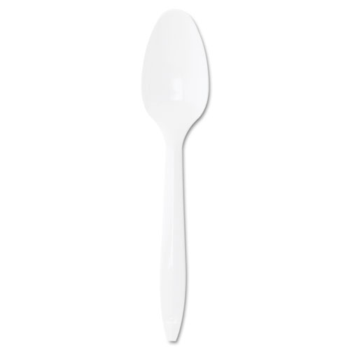 Style Setter Mediumweight Plastic Teaspoons, White, 1000/Carton