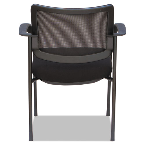 Image of Alera IV Series Mesh-Back Fabric-Seat Guest Chairs, 25.19" x 23.62" x 32.28", Black Seat, Black Back, Black Base, 2/Carton