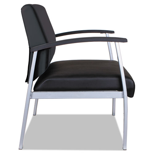 Image of Alera® Metalounge Series Bariatric Guest Chair, 30.51" X 26.96" X 33.46", Black Seat, Black Back, Silver Base