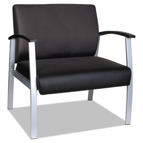 Alera metaLounge Series Bariatric Guest Chair, 30.51" x 26.96" x 33.46", Black Seat/Back, Silver Base ALEML2219