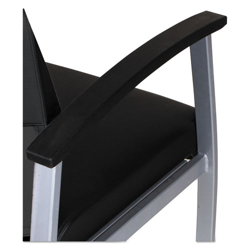 Alera metaLounge Series Bariatric Guest Chair, 30.51" x 26.96" x 33.46", Black Seat, Black Back, Silver Base