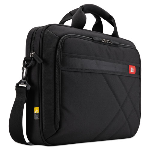 Image of Case Logic® Diamond Laptop Briefcase,  Fits Devices Up To 17", Nylon, 17.3 X 3.2 X 12.5, Black
