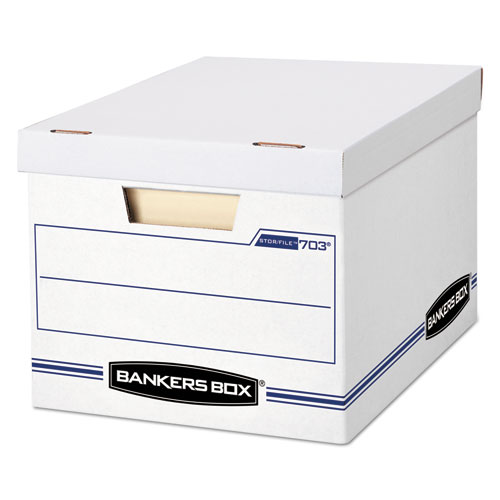 STOR/FILE Basic-Duty Storage Boxes, Letter/Legal Files, 12" x 16.25" x 10.5", White, 20/Carton
