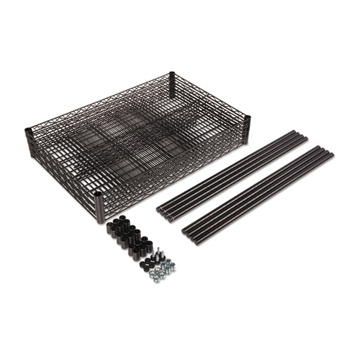 Image of NSF Certified Industrial 4-Shelf Wire Shelving Kit, 36w x 24d x 72h, Black