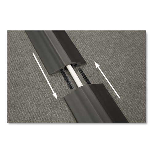 Image of D-Line® Medium-Duty Floor Cable Cover, 2.63" Wide X 30 Ft Long, Black
