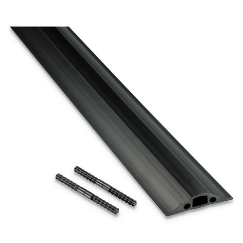 D-Line® Medium-Duty Floor Cable Cover, 2.63" Wide X 30 Ft Long, Black