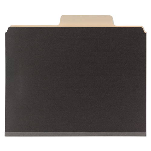 Image of Smead™ Supertab Classification Folders, Six Safeshield Fasteners, 2" Expansion, 2 Dividers, Letter Size, Dark Gray, 10/Box