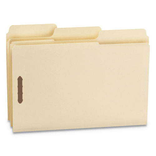 SuperTab Reinforced Guide Height 2-Fastener Folders, 1/3-Cut Tabs, Legal Size, 14 pt. Manila, 50/Box