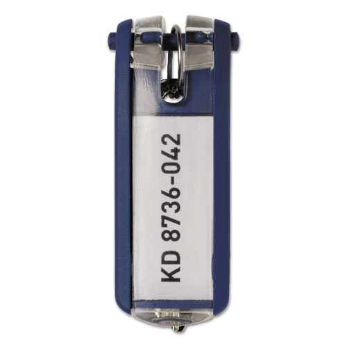 Key Tags for Locking Key Cabinets, Plastic, 1 1/8 x 2 3/4, Dark Blue, 6/Pack