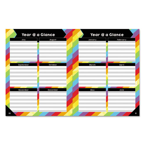 Image of Carson-Dellosa Education Teacher Planner, Weekly/Monthly, Two-Page Spread (Seven Classes), 10.88 X 8.38, Balloon Theme, Black Cover