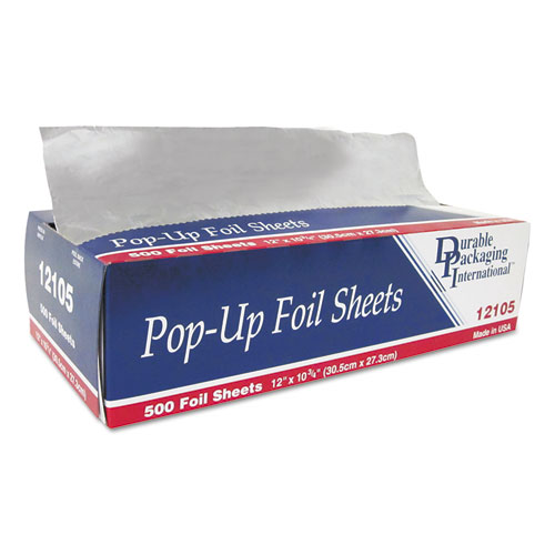 Pop-Up Aluminum Foil Sheets, 12 x 10.75, 500/Box, 6 Boxes/Carton