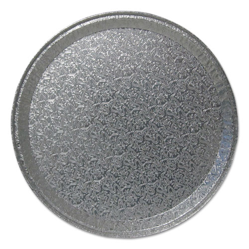 Durable Packaging Aluminum Cater Trays, Flat Tray, 12" Diameter X 0.56"H, Silver, 50/Carton