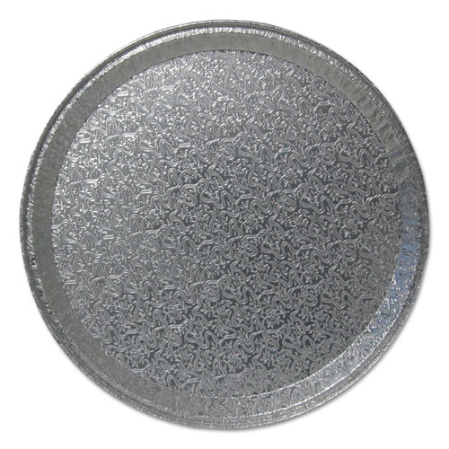 Image of Durable Packaging Aluminum Cater Trays, Flat Tray, 16" Diameter X 0.81"H, Silver, 50/Carton