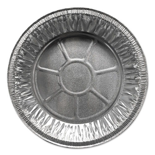 Image of Aluminum Pie Pans, Medium, 27.6 oz, 9" Diameter x 1"h, Silver, 500/Carton