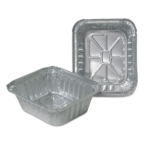 Image of Aluminum Closeable Containers, 1 lb Oblong, 5.75 x 4.88 x 1.81, Silver, 1,000/Carton