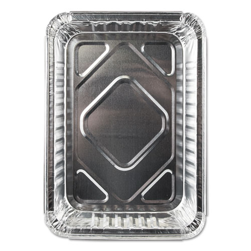 Image of Aluminum Closeable Containers, 1.5 lb Oblong, 8.69 x 6.13 x 1.56, Silver, 500/Carton