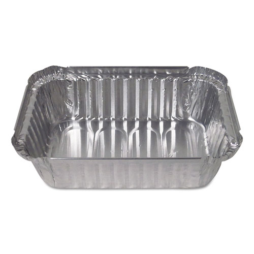 Durable Packaging Aluminum Closeable Containers, 1.5 Lb Deep Oblong, 7.06 X 5.13 X 1.93, Silver, 500/Carton