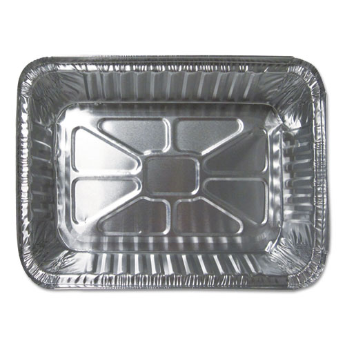 Durable Packaging Aluminum Closeable Containers, 2.25 Lb Oblong, 8.69 X 6.13 X 2.13, Silver, 500/Carton