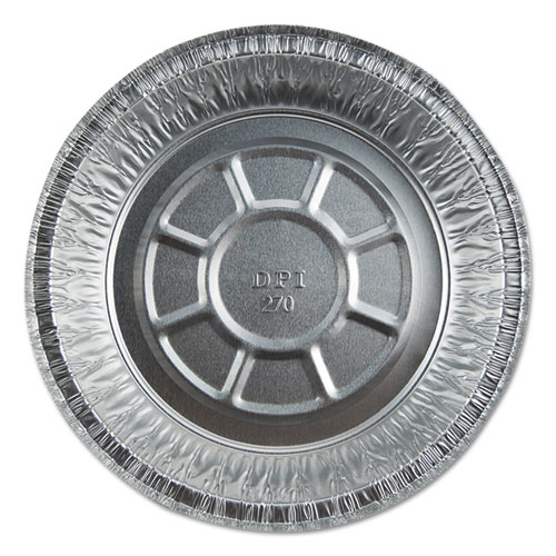 Image of Durable Packaging Aluminum Round Containers, 20 Gauge, 24 Oz, 7" Diameter X 1.75"H, Silver, 500/Carton