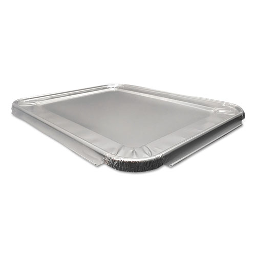 Aluminum Steam Table Lids, Fits Heavy Duty Half-Size Pan, 10.56 x 13 x 0.63, 100/Carton