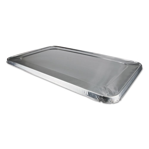 Durable Packaging Aluminum Steam Table Lids, Fits Rolled Edge Full-Size Pan, 12.88 X 20.81 X 0.63, 50/Carton