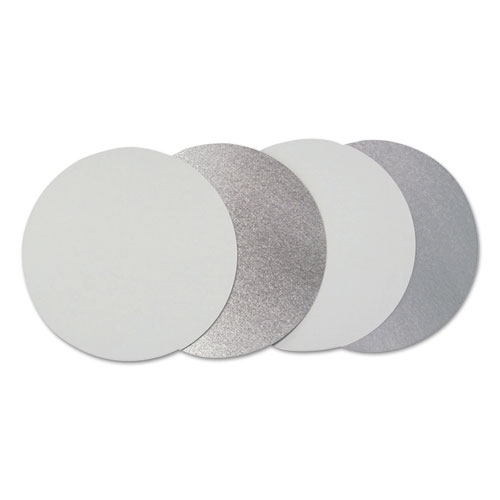 Image of Flat Board Lids, For 7" Round Containers, Silver, Paper, 500 /Carton