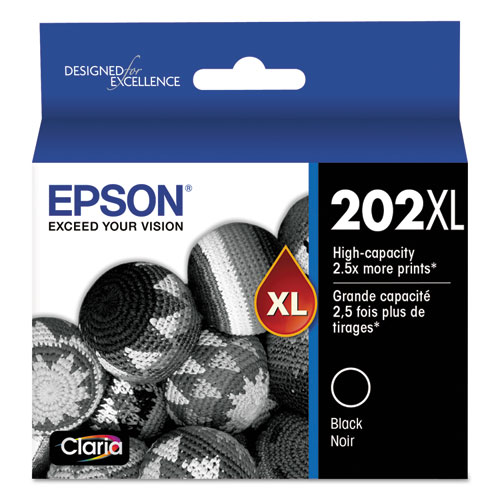 T202XL120-S (202XL) Claria High-Yield Ink, 550 Page-Yield, Black