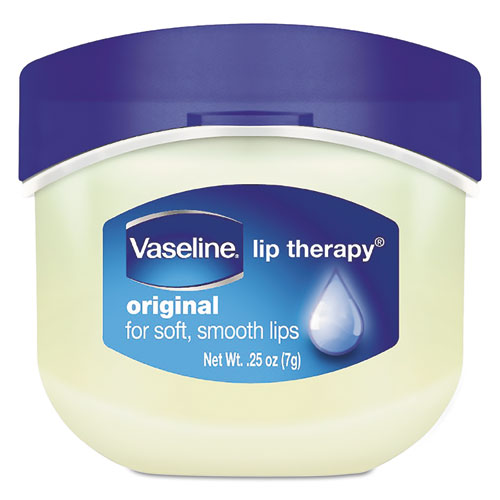 Image of Vaseline® Lip Therapy, Original, 0.25 Oz, Plastic Flip-Top Container, 32/Carton