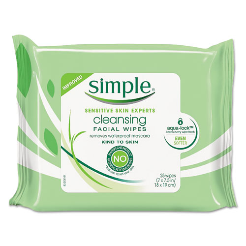 Simple® Eye And Skin Care, Eye Make-Up Remover Pads, 1-Ply, 2.5 x 2.5, White, 30/Pack