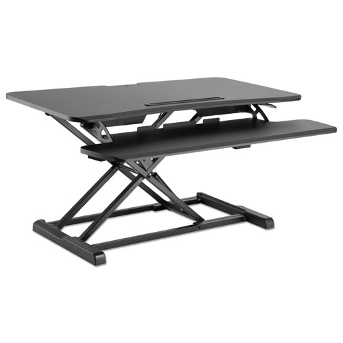 AdaptivErgo Two-Tier Sit-Stand Lifting Workstation, 37.38" x 26.13" x 4.69" to 19.88", Black ALEAEWR4B
