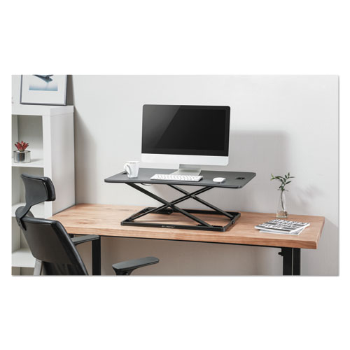 AdaptivErgo Ultra-Slim Sit-Stand Desk, 31.33" x 21.63" x 1.5" to 16", Black