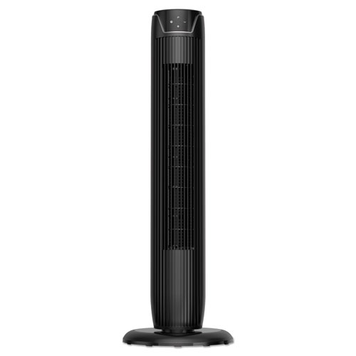 Image of 36" 3-Speed Oscillating Tower Fan with Remote Control, Plastic, Black