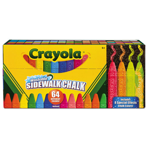 Ultimate Sidewalk Chalk, 4" x 0.5" Diameter, 60 Assorted Colors, 64/Set