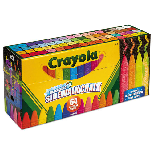 Ultimate Sidewalk Chalk, 4", 60 Assorted Colors, 64/set