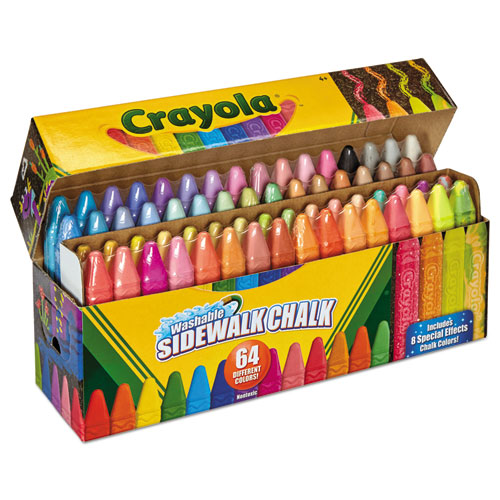 Ultimate Sidewalk Chalk, 4", 60 Assorted Colors, 64/set