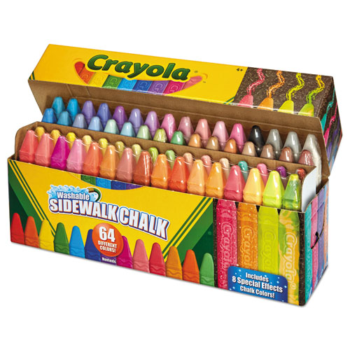 Image of Crayola® Ultimate Sidewalk Chalk, 4" X 0.5" Diameter, 60 Assorted Colors, 64/Set