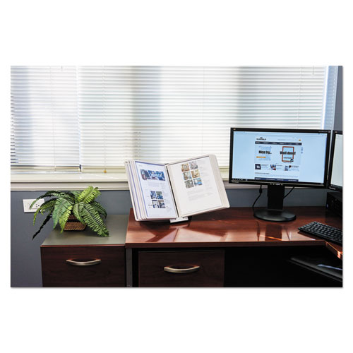 Image of Durable® Sherpa Desk Reference System, 10 Panels, 10 X 5.88 X 13.5, Gray Borders