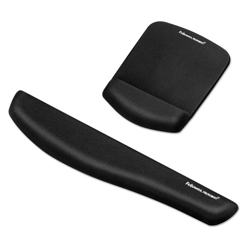 PlushTouch Mouse Pad with Wrist Rest, Foam, Black, 7 1/4 x 9-3/8