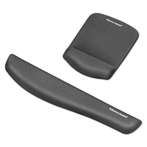 PlushTouch Mouse Pad with Wrist Rest, Foam, Graphite, 7 1/4 x 9-3/8